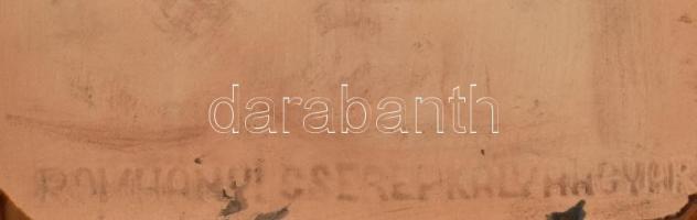 6 db kerámia kályhacsempe, részben jelzett. Különféle motívumokkal. Kopott. 19x19 cm