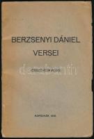 Berzsenyi Dániel versei. Ősszővegkiadás. Kaposvár, 1938. Címlap nélkül 87p. Felvágatlan. Kiadói papírborítóval