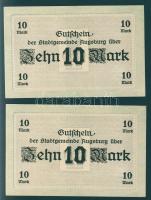 Német Birodalom/Császárság/Augsburg 1918.10.15. 10M (2x) egyugrású sorszámmal T:I