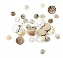 Kennedy Liberty érméket mintázó gombok, műanyag, vegyes méretben, 30 db