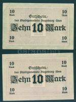 Német Birodalom/Császárság/Augsburg 1918.10.15. 10M (2x) az egyik hivatalos érvénytelenítéssel T:I- ...