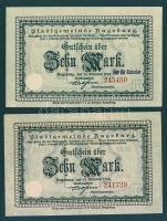 Német Birodalom/Császárság/Augsburg 1918.10.15. 10M (2x) az egyik hivatalos érvénytelenítéssel T:I,I-