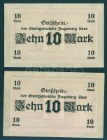 Német Birodalom/Császárság/Augsburg 1918.10.15. 10M (2x) az egyik hivatalos érvénytelenítéssel T:I,I...