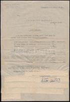 1946 Bp., Sződi Antal vizsg. tetőfedő mester által kiállított számla, sok illetékbélyeggel