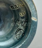 Gerbing and Stephon majolika váza. Kézzel festett, jlezett, restaurált. 17 cm