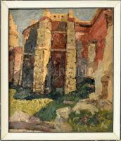 Gyelmis Lukács János (1899-1979): Bástya (Budai vár). Olaj, vászon, jelzett, hátoldalán Képcsarnok V...