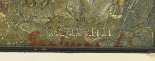 Gyelmis Lukács János (1899-1979): Bástya (Budai vár). Olaj, vászon, jelzett, hátoldalán Képcsarnok V...