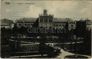1909 Riga, Anlagen u. Polytechnikum / park, polytechnic (EK)