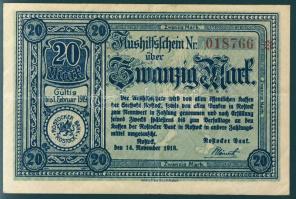 Német Birodalom/Weimari Köztársaság/Rostock 1918.11.14. 20M T:II