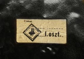 Retró csíkos váza, színes mázakkal festett kerámia, hibátlan, m: 30cm