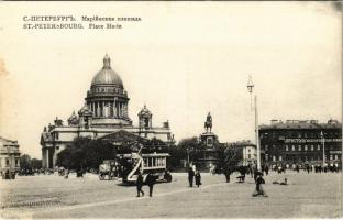 Saint Petersburg, St. Petersbourg, Petrograd; Place Marie / square, double-decker autobus