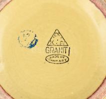 Gránit leveses tál, fajansz, jelzett, kopott, m: 17 cm, d: 33 cm