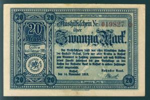 Német Birodalom/Weimari Köztársaság/Rostock 1918.11.14. 20M T:II