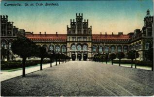 1915 Chernivtsi, Czernowitz, Cernauti, Csernyivci; Gr. or. Erzb. Residenz / Greek Orthodox bishops palace. Verlag Moritz Gottlieb