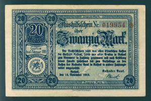 Német Birodalom/Weimari Köztársaság/Rostock 1918.11.14. 20M T:II