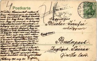 1905 Kolobrzeg, Kolberg; Partie am Strand / beach, boat, steamship (EK)