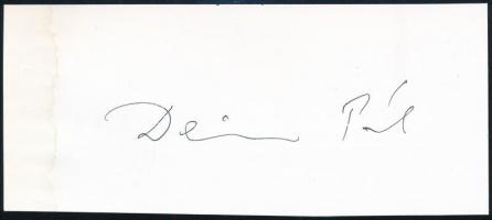 Deim Pál (1932-2016) aláírása papírlapon, lap széle foltos, 5,5×13 cm