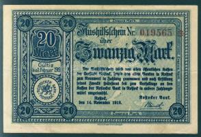 Német Birodalom/Weimari Köztársaság/Rostock 1918.11.14. 20M T:II
