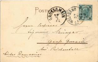 1903 Sankt Wolfgang im Salzkammergut, Gruss v. weissen Rössl / hotel, church