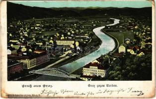 1903 Graz (Steiermark), gegen Norden / general view, bridge. Schneider & Lux (EK)