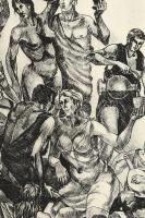 Vass Tamás (1942-1988): Októberi ünnep, 1985. Rézkarc, papír. Jelzett. Számozott: 1/19! Paszpartuban...