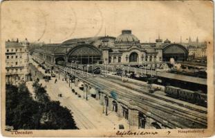 Dresden, Hauptbahnhof / railway station, train, locomotive (EB)