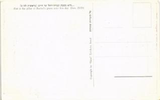 Rachel's Tomb. Hebrew text. Judaica art postcard