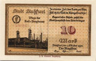 Német Birodalom/Császárság/Straßfurt 1918.10.1. 10M (5x) egymásutáni sorszámmal T:I