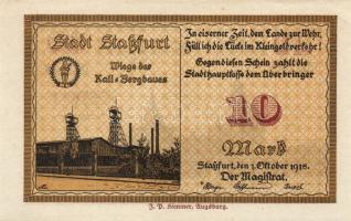 Német Birodalom/Császárság/Straßfurt 1918.10.1. 10M (2x) T:I,I- kis beszakadás