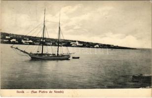 1911 Ilovik, Sveti Petar, San Pietro de Nembi (Losinj); general view, vessel (EK)
