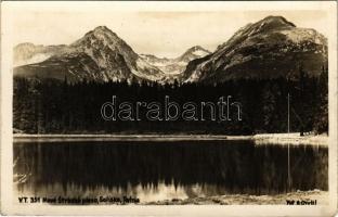 1930 Tátra, Magas-Tátra, Vysoké Tatry; Nové Strbské pleso, Solisko, Patria / Csorba-tó / lake, mountain peaks