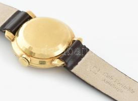 IWC 18K arany (Au) női automata karóra. Jelzett. Működő, jó állapotban, bőr szíjjal. d: 22 mm