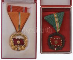1964. A Haza Szolgálatáért Érdemérem arany, bronz fokozat zománcozott aranyozott Br és Br kitüntetések mellszalagon T:1-,2 NMK 696., 698.