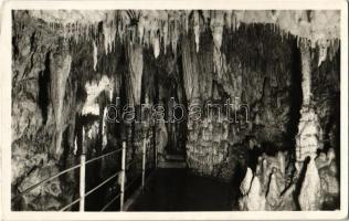 1937 Deménfalu, Demanová (Liptószentmiklós, Liptovsky Mikulás); Demänovské Jaskyne, Cast galerie prezidenta Osloboditela Masaryka / Deménfalvi barlang, belső / cave, interior (EK)