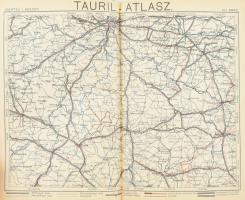 cca 1910 Tauril-Atlasz I. kötet. Az Osztrák-Magyar Monarchia automobil-térképe. Mérték: 1:600000. Bp...