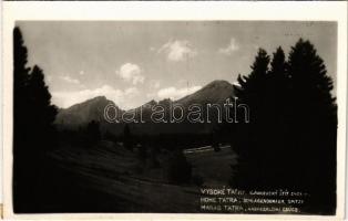 Tátra, Magas-Tátra, Vysoké Tatry; Slávkovsky stít / Schlagendorfer Spitze / Nagyszalóki-csúcs / mountain peak (képeslapfüzetből / from postcard booklet)