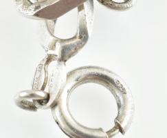 Ezüst(Ag) masszív pancer karkötő, 5 db függővel, apró javításokkal, jelzett, bruttó: 22,3 g