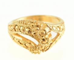 Aranyozott ezüst(Ag) gyűrű, jelzett, méret: 54, bruttó: 5,4 g