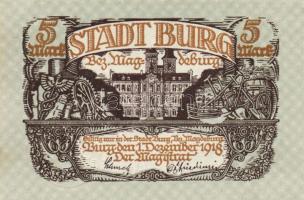 Német Birodalom/Weimari Köztársaság/Burg 1918.12.1. 5M (2x) T:I
