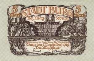 Német Birodalom/Weimari Köztársaság/Burg 1918.12.1. 5M (2x) egymásutáni sorszámmal T:I