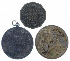 Vegyes 3db-os emlék és díjérem "Magyar Athletikai Club" és "Magyar Testgyakorlók Köre...