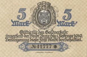 Német Birodalom/Weimari Köztársaság/Burg 1918.12.1. 5M (2x) egymásutáni sorszámmal T:I