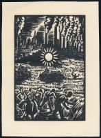 Frans Masereel (1889-1972): Munkában. Fametszet, papír, jelzés nélkül, 16x11 cm