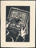 Frans Masereel (1889-1972): A munka szimbólumai. Fametszet, papír, jelzett a metszeten, 16×11 cm