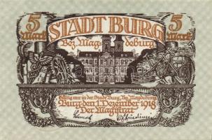 Német Birodalom/Weimari Köztársaság/Burg 1918.12.1. 5M (3x) egymásutáni sorszámmal T:I