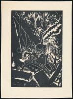 Frans Masereel (1889-1972): Harc. Fametszet, papír, jelzés nélkül, 16×11 cm