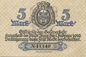 Német Birodalom/Weimari Köztársaság/Burg 1918.12.1. 5M (3x) egymásutáni sorszámmal T:I