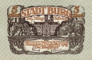 Német Birodalom/Weimari Köztársaság/Burg 1918.12.1. 5M (3x) egymásutáni sorszámmal T:I