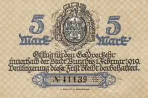 Német Birodalom/Weimari Köztársaság/Burg 1918.12.1. 5M (3x) egymásutáni sorszámmal T:I