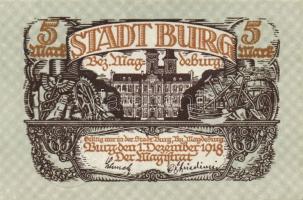 Német Birodalom/Weimari Köztársaság/Burg 1918.12.1. 5M (3x) egymásutáni sorszámmal T:I